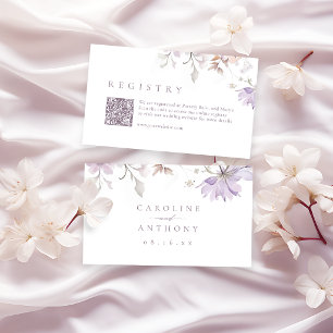 Tarjeta De Mesa Registro Nupcial Boho Floral Elegante Púrpura