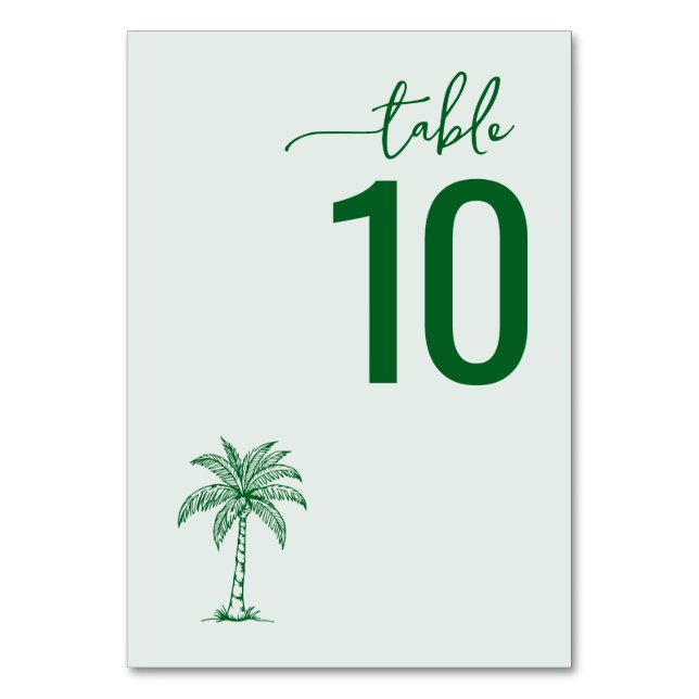 Tarjeta De Mesa Relaxing Green Minimalist Table Sign (Anverso)