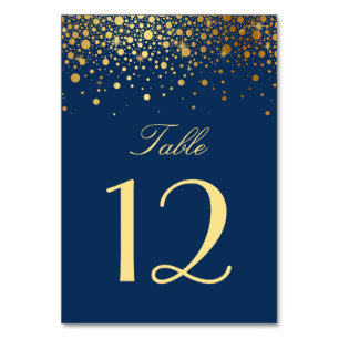 Tarjeta De Mesa Relieve metalizado dorado falso confetti puntos de