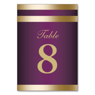 Tarjeta De Mesa Relieve metalizado dorado Stripes Elegante Boda Pú
