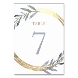 Tarjeta De Mesa Relieve metalizado falso y azul polvoriento Número