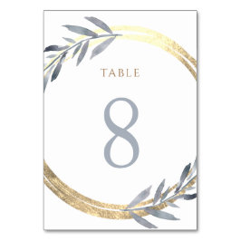 Tarjeta De Mesa Relieve metalizado falso y azul polvoriento Número