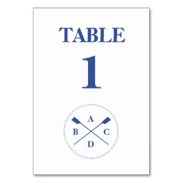 Tarjeta De Mesa Remo cruzado orejas iniciales agua