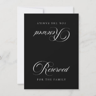 Tarjeta de mesa reservada clásica de marfil negro