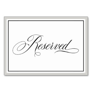 Tarjeta de mesa reservada para guión elegante