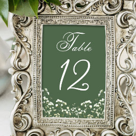 Tarjeta De Mesa Respiración del bebé sobre el verde sabio