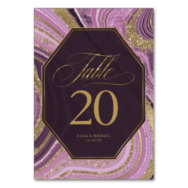 Tarjeta De Mesa Resumen Agate Boda Mauve ID827