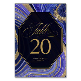 Tarjeta De Mesa Resumen Agate Boda Midnight ID827