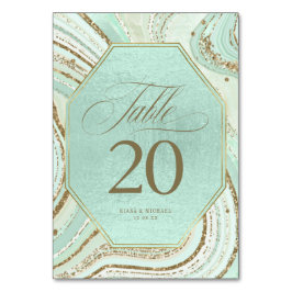 Tarjeta De Mesa Resumen Agate Boda Mint ID827 Número de tabla
