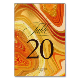 Tarjeta De Mesa Resumen Agate Boda V2 Hot Naranja ID827