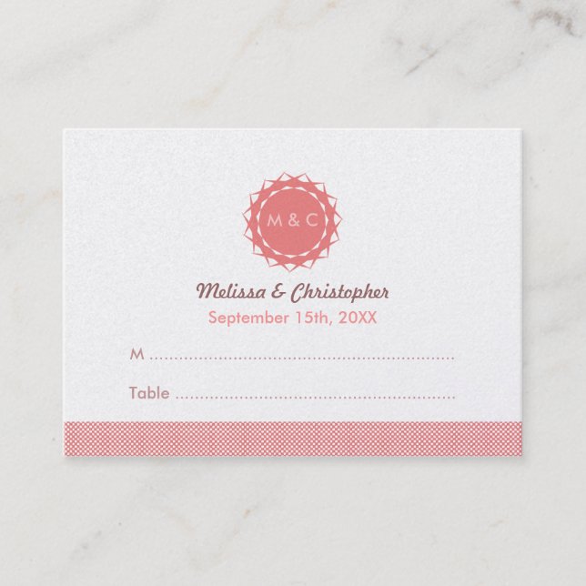 Tarjeta De Mesa Resumen Boda de flores Escort (Anverso)