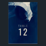 Tarjeta De Mesa Resumen Boda único de tinta azul de la marina<br><div class="desc">Resumen Plantilla de la tarjeta de número de la tabla Boda de tinta azul de la Marina única</div>