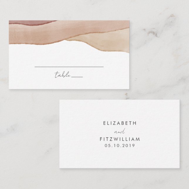 Tarjeta De Mesa Resumen de la acuarela de Boho | Boda (Anverso / Reverso)