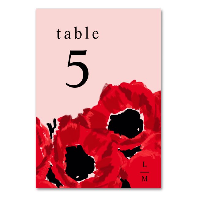 Tarjeta De Mesa Resumen de rosas rojas y lapiceros (Anverso)