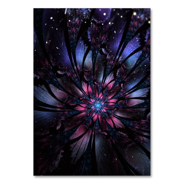 Tarjeta De Mesa Resumen del diseño de flor fractal. (Anverso)