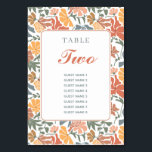 Tarjeta De Mesa Resumen Floral y pájaros Boda moderno de mediados<br><div class="desc">Una abstracta floral y pájaros de estilo boda moderno de mediados del siglo XX con colores neutros. Este moderno diseño boda es ideal para cualquier temporada. Un minimalista patrón de flores silvestres con aves bellamente ilustradas, diseñadas con tonos retro neutros. Un elegante diseño moderno de tarjetas bodas de números de...</div>