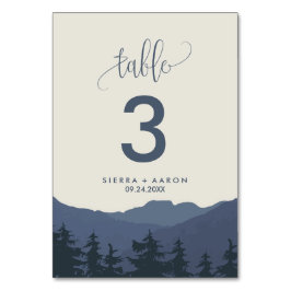 Tarjeta De Mesa Retirarse a la Mesa Número de Montañas