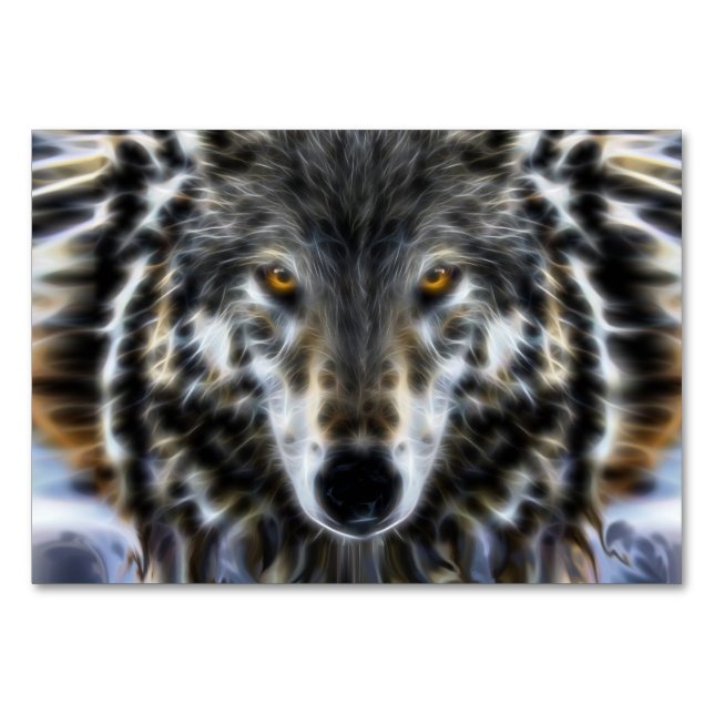 Tarjeta De Mesa Retrato Inspirador de Wolf Woodland (Anverso)