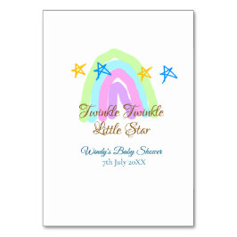 Tarjeta De Mesa Retro arco iris twinkle pequeño estrellas bebé sh