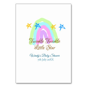 Tarjeta De Mesa Retro arco iris twinkle pequeño estrellas bebé sh