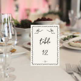 Tarjeta De Mesa Retro dramático y caprichoso Boda francés