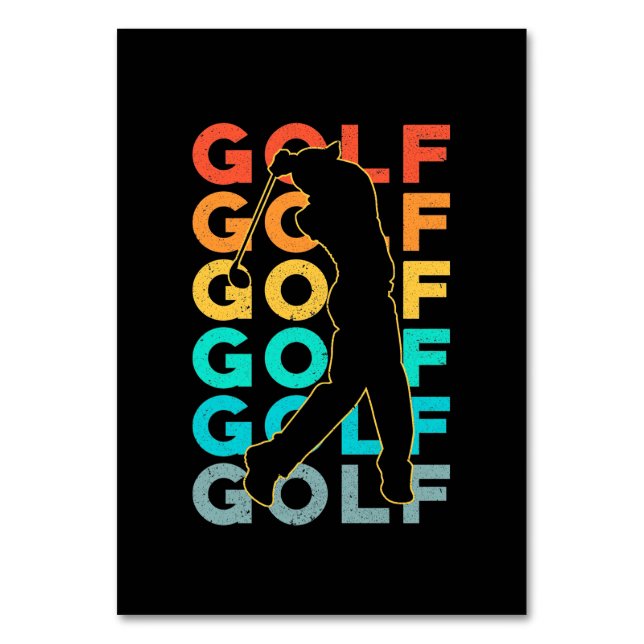 Tarjeta De Mesa Retro Golfer (Anverso)