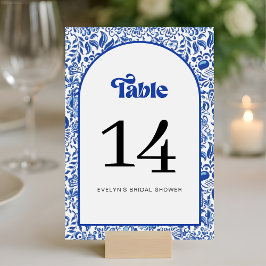 Tarjeta De Mesa Retro Modern Italian Bridal Shower
