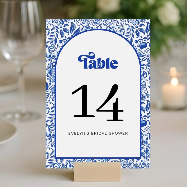 Tarjeta De Mesa Retro Modern Italian Bridal Shower (Subido por el creador)
