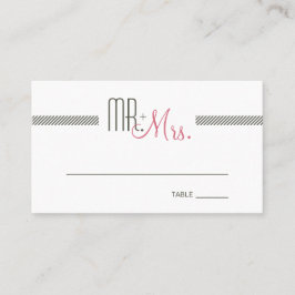 Tarjeta De Mesa Retro Modern Wedding Escort Place Card