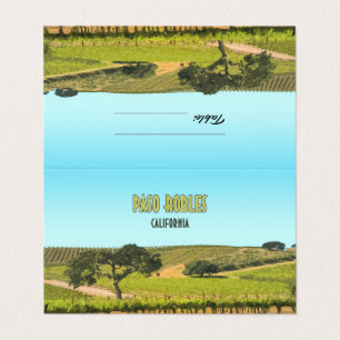 Tarjeta de mesa Retro para Viñedos de California