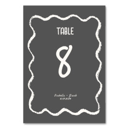 Tarjeta De Mesa Retro Squiggle Whimsical Quirky Boda