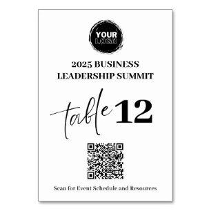 Tarjeta De Mesa Reuniones de negocios o conferencia de código QR p