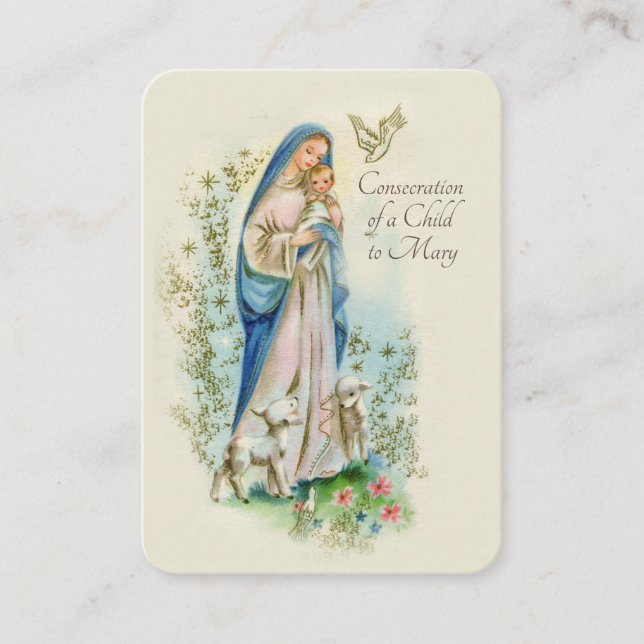 Tarjeta De Mesa Rezo de oración católica de niño a María— (Anverso)