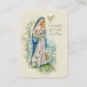 Tarjeta De Mesa Rezo de oración católica de niño a María—
