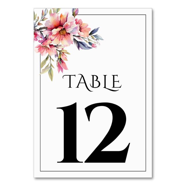 Tarjeta De Mesa Rhododendron branch peach-pink wedding (Reverso)