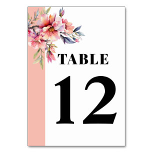 Tarjeta De Mesa Rhododendron con flores de boda melocotón-rosadas