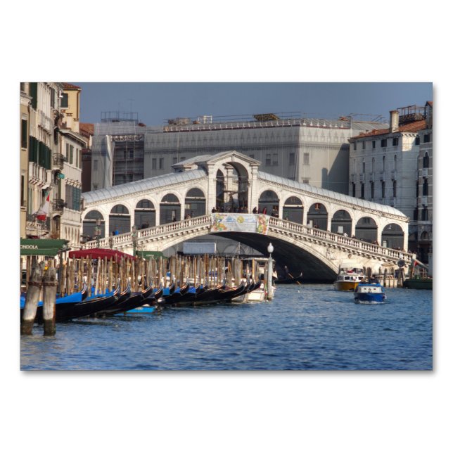 Tarjeta De Mesa Rialto Bridge Venice Italia (Anverso)