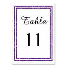 Tarjeta de mesa - Ribete de purpurina falso chic