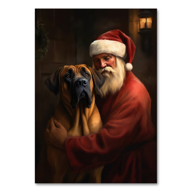 Tarjeta De Mesa Ridgeback Santa Claus Navidades festivos (Anverso)