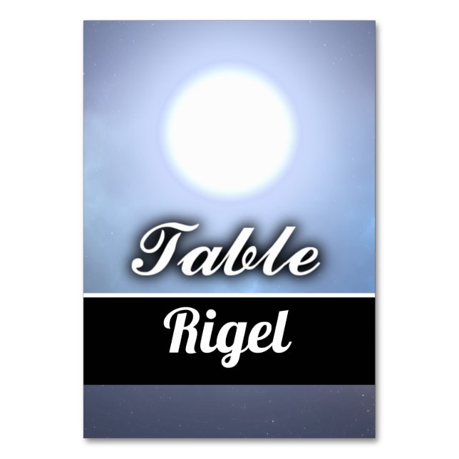 Tarjeta De Mesa Rigel (Anverso)