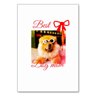 Tarjeta De Mesa Rincón rojo mejor perro mamá papá foto perro/masco