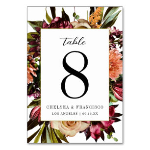 Tarjeta De Mesa Riqueza del Boda floral de primavera colorida