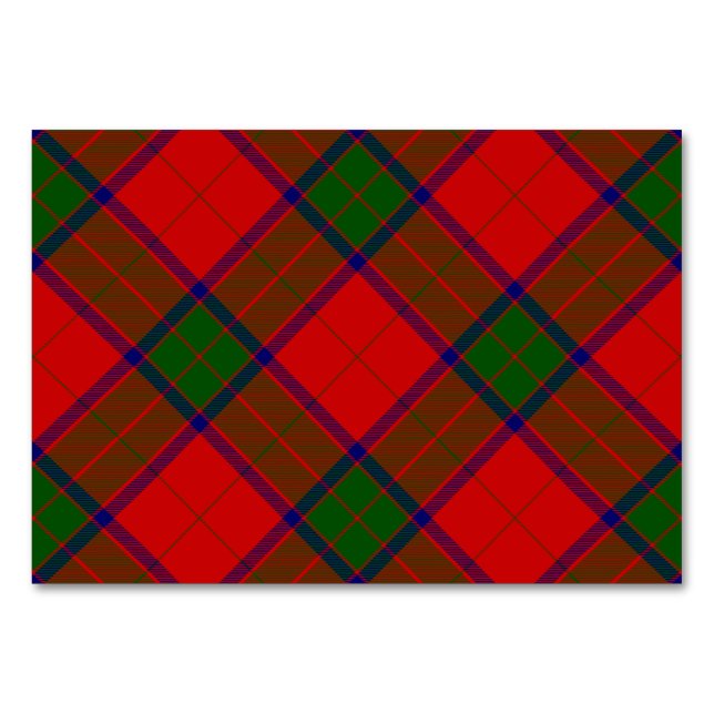 Tarjeta De Mesa Robertson tartan platillo rojo (Anverso)