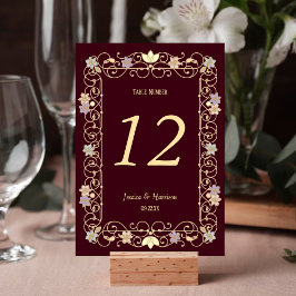 Tarjeta De Mesa Rococo Revival Elegant Vintage Floral Wedding