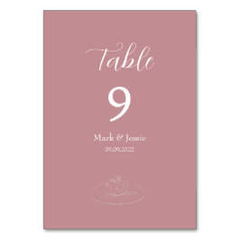 Tarjeta De Mesa ROE Boda simple rosa y blanco