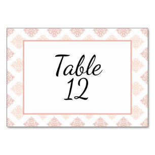 Tarjeta De Mesa Rojizo Melocotón Suave Damask
