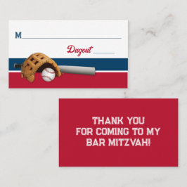 Tarjeta De Mesa Rojo, Blanco, Bar Naval de béisbol Mitzvah