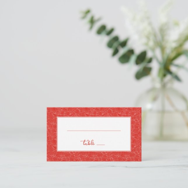 Tarjeta De Mesa Rojo Elegante Girando (Anverso de pie)