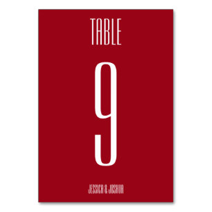 Tarjeta De Mesa Rojo ultramoderno contemporáneo