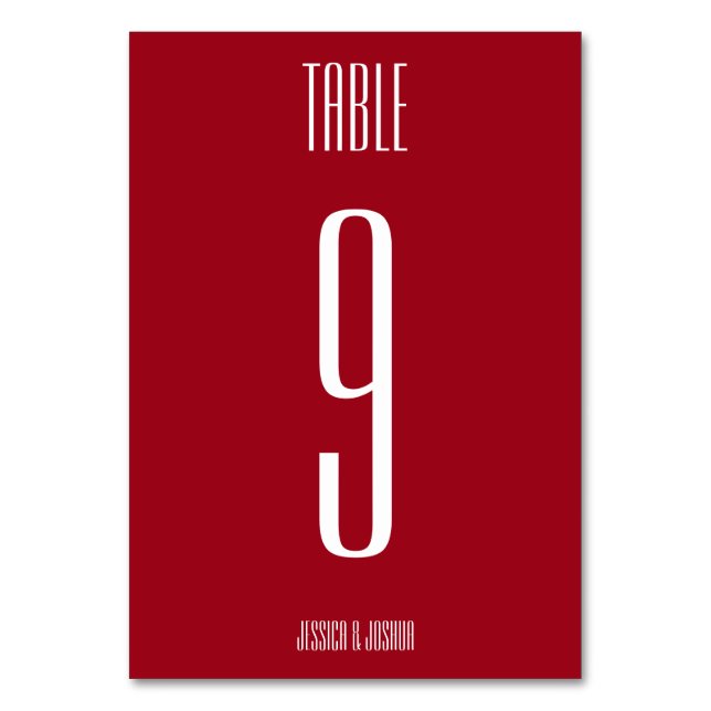 Tarjeta De Mesa Rojo ultramoderno contemporáneo (Anverso)